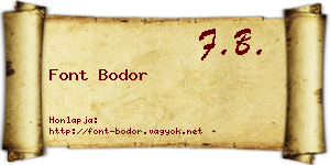 Font Bodor névjegykártya