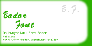 bodor font business card